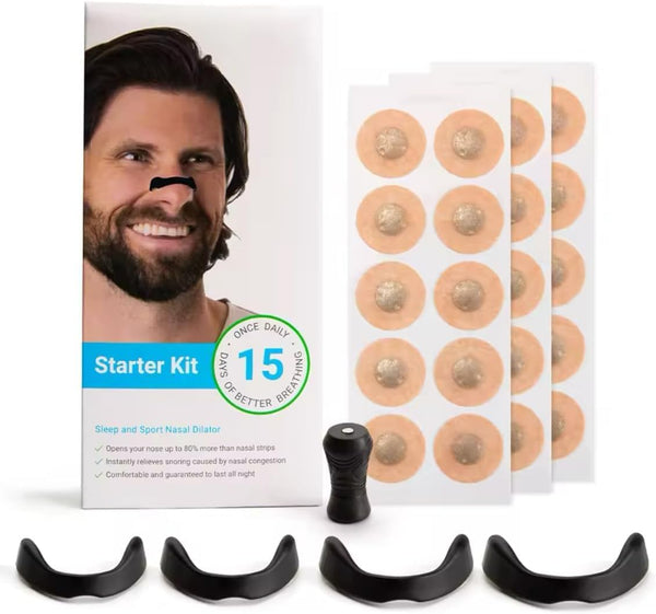 7AGAT premium nasal dilator strips for snoring and congestion relief, 30-count support and braces product shown on white background.