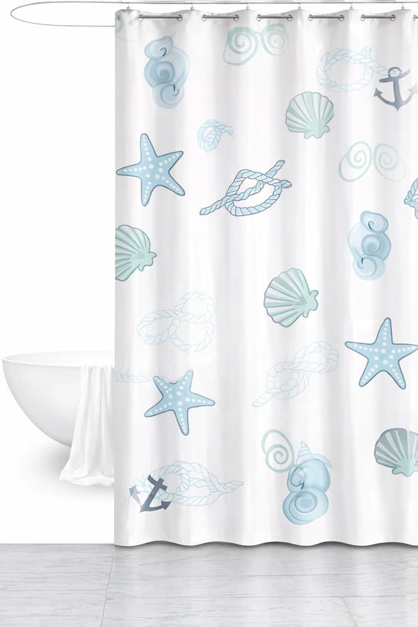 Waterproof 180x200 cm shower curtain by 7AGAT with modern design and 12 hooks for bathroom or hotel use.