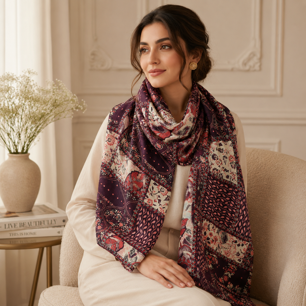 Women’s Printed Scarf, Soft Lightweight Multi-Use Head and Neck Scarf, 160 × 46 cm, Assorted Colors