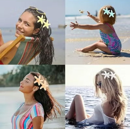 Starfish hair clips by 7AGAT made of durable plastic resin with ocean-inspired design and secure grip for daily or special styling.