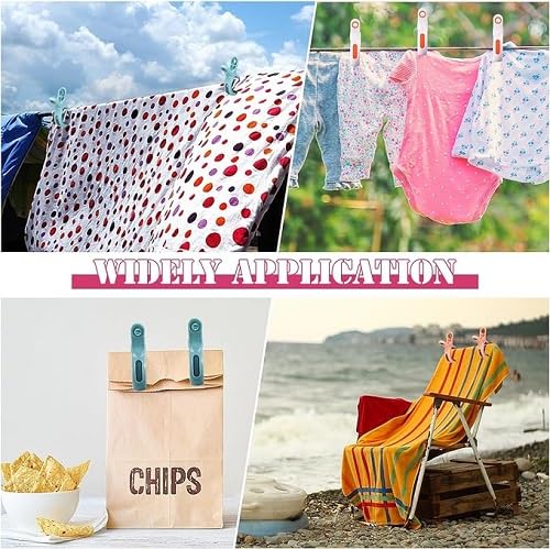 Colorful 7AGAT XXL plastic clothespins for beach towels, laundry, sunbeds, and heavy bath towels.