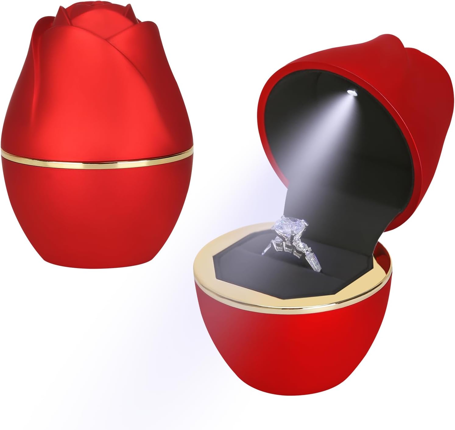 Royal Crown Velvet bracelet box by 7AGAT, flower-shaped jewelry case with gold-tone accents and elegant design for jewelry storage.