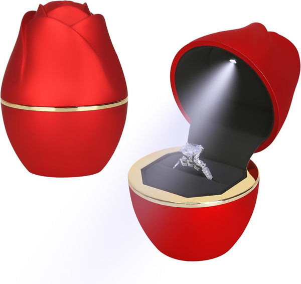 Royal Crown Velvet bracelet box by 7AGAT, flower-shaped jewelry case with gold-tone accents and elegant design for jewelry storage.