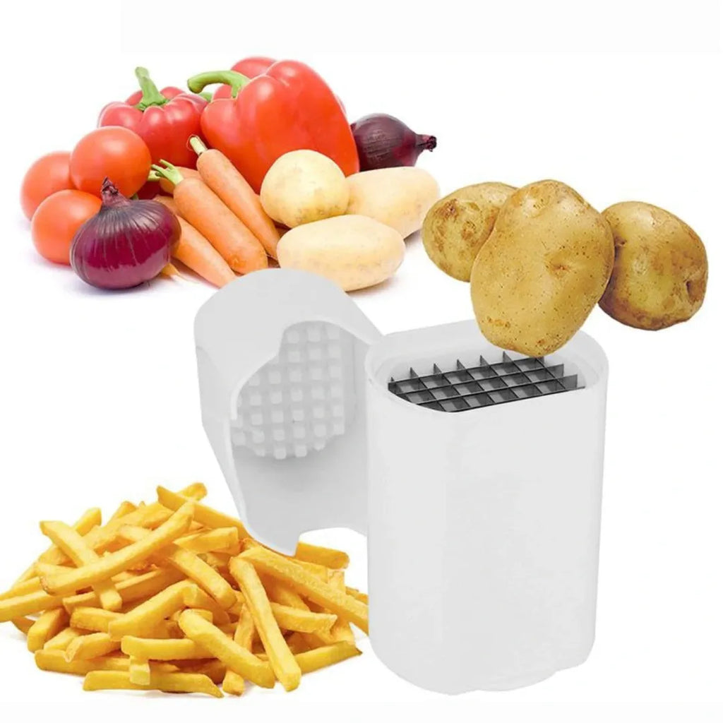 7AGAT manual French fry potato cutter and vegetable slicer with stainless steel blades for easy homemade fries and vegetable prep
