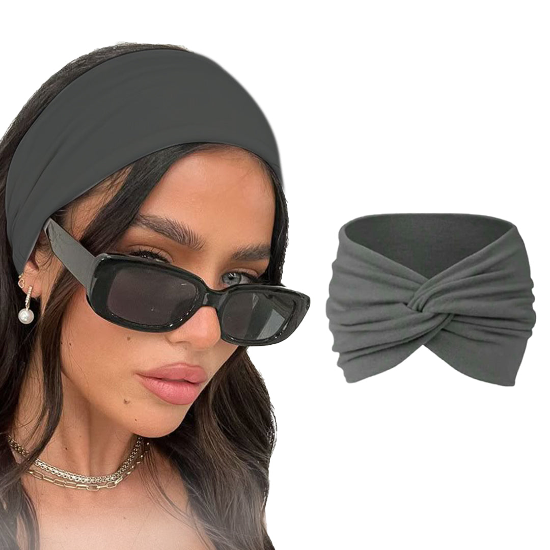 7AGAT knitted cotton headband for women and girls, cute turban-style hair wrap with knot detail, made of 95% cotton.