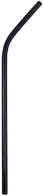 Black stainless steel drinking straws with bent design, set of 6 with cleaning brush from 7AGAT Shopping.