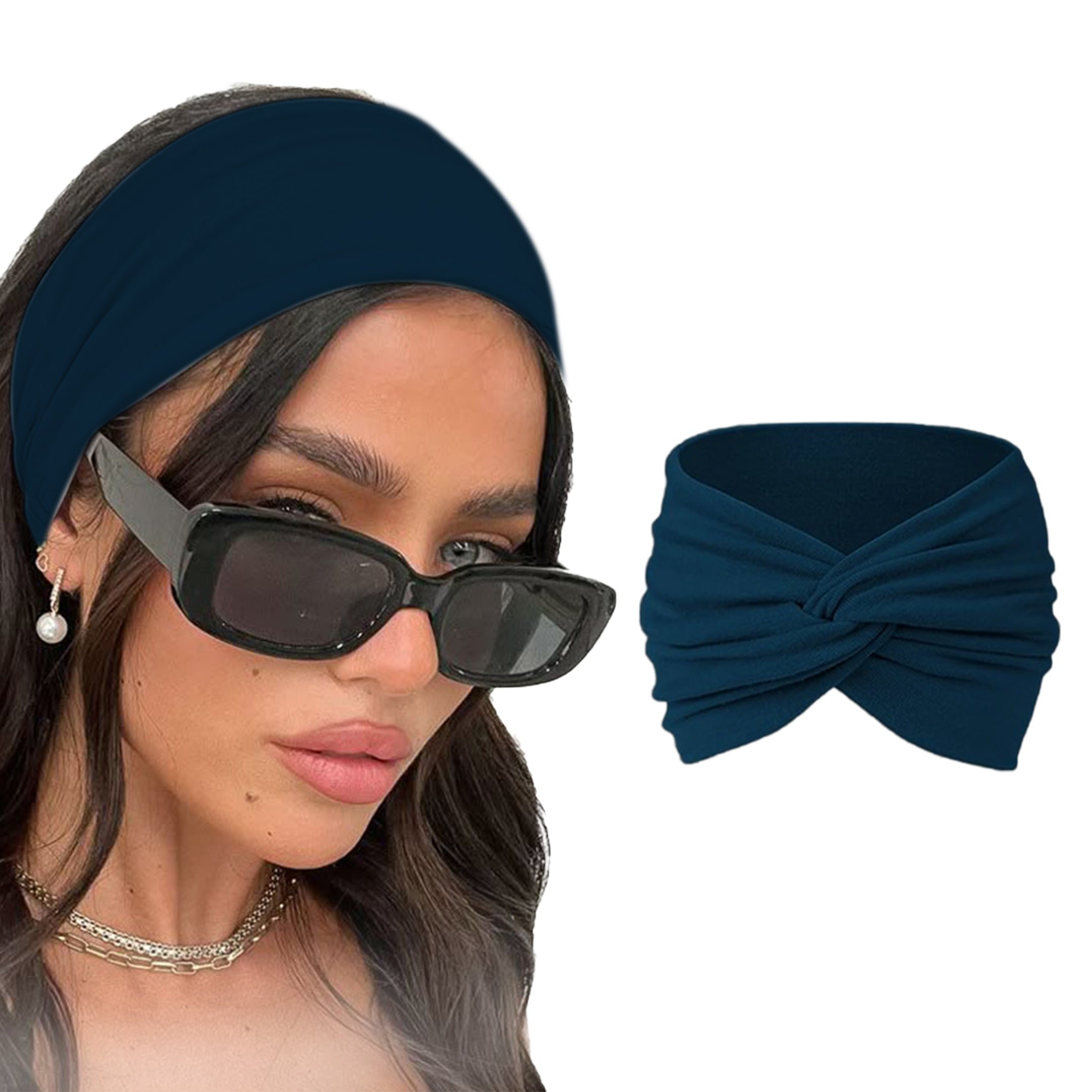 Knitted cotton turban headband for women and girls, featuring a cute knot design and comfortable headwrap accessory.
