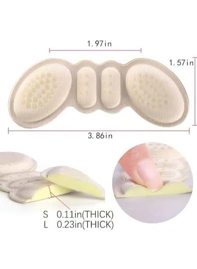 Pair of 7AGAT silicone heel cushion pads with anti-slip grips for shoes, providing comfort and preventing blisters and heel pain.