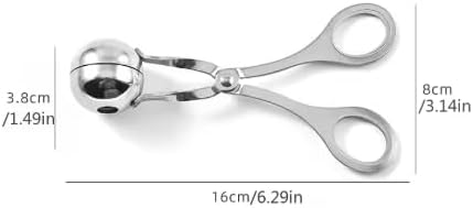 7AGAT stainless steel meatball scoop with ergonomic handle, ideal for ice cream, dough, and food portioning in silver.