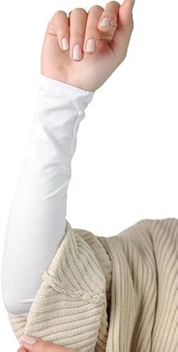 Women's cotton arm sleeves by 7AGAT, stretchy breathable fabric, providing modest coverage for sports and daily wear.