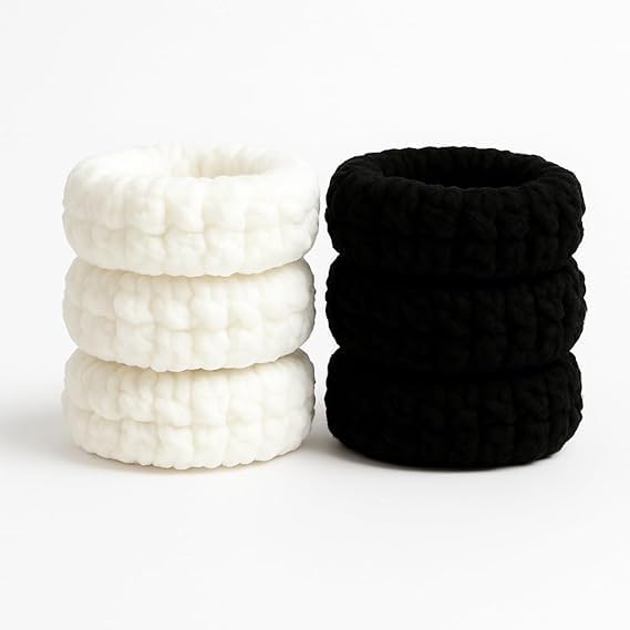 MultiColor braided hair ties for women and girls, thick elastic ponytail holders by 7AGAT, strong hold, gentle on hair, pack of 12.