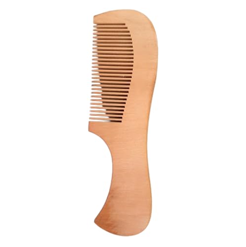 Natural wooden hair comb by 7AGAT with smooth rounded teeth, anti-static design for gentle grooming for men, women, and kids.
