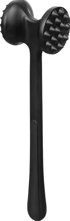 7AGAT meat hammer tenderizer with dual-sided metal head and black ABS handle, ideal for tenderizing beef, steak, and chicken.