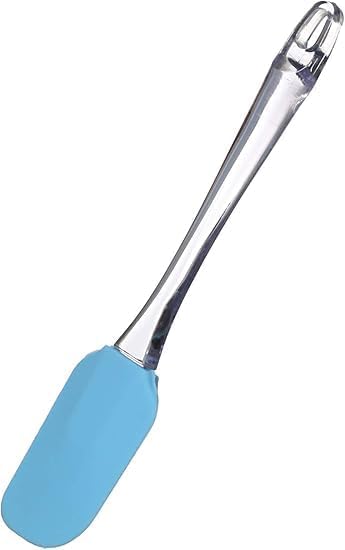 7AGAT silicone kitchen utensil set with heat-resistant spatula and basting brush, transparent handle, 2-piece cooking utensils.