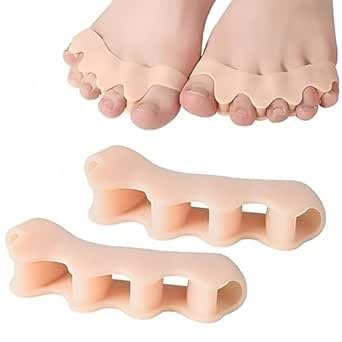 Pair of 7AGAT premium silicone toe separators for bunion and hammer toe correction, soft gel support for pain relief.