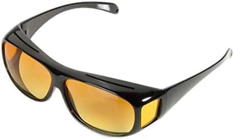 7AGAT 2-pack driving glasses with yellow tint, anti-glare lenses, lightweight wrap-around frame for day and night driving.