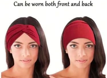 Two 7AGAT knitted cotton headbands with cute knot designs, perfect for women and girls as stylish turban-style hair accessories.