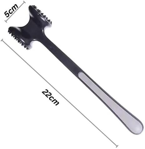 7AGAT meat hammer tenderizer with dual-sided metal head and black ABS handle, ideal for tenderizing beef, steak, and chicken.