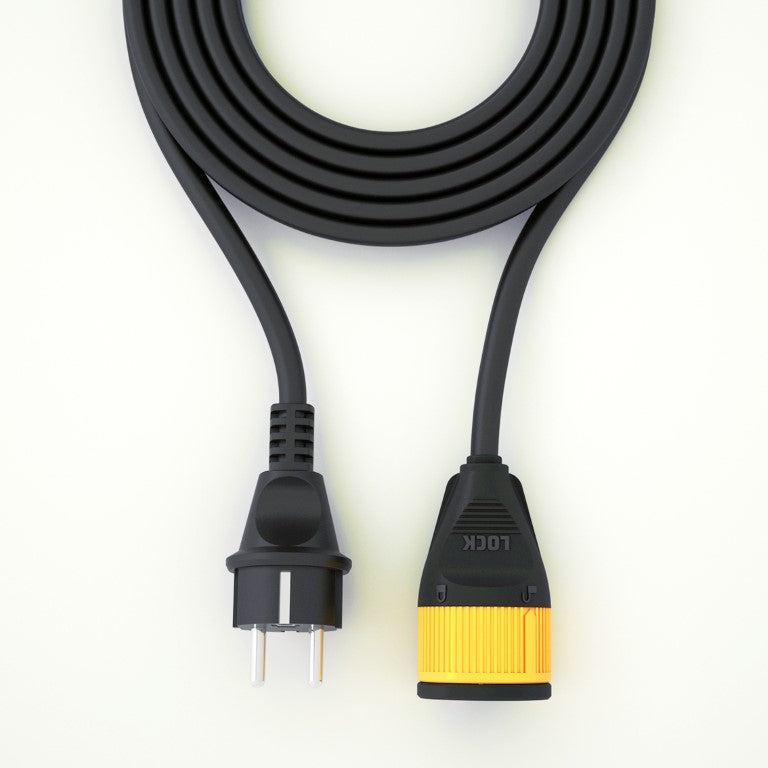 Power Lock 5M Extension Cord with Safety Lock – 16A – IP44 Water Resistant – Black