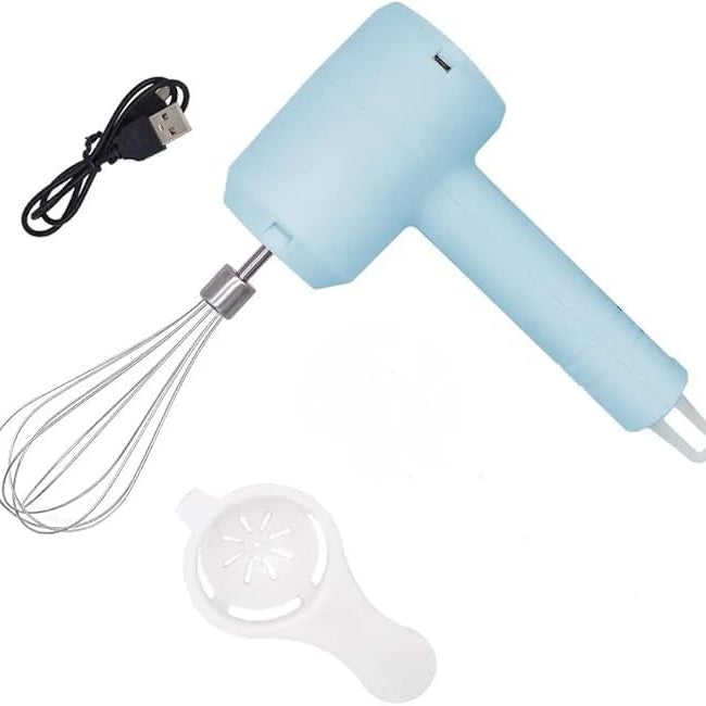 7AGAT wireless electric hand mixer with USB recharge, detachable mixing rods, lightweight design, ideal for baking and cooking tasks.