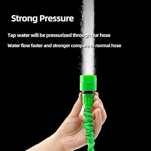 7AGAT expanding garden hose, lightweight and flexible with easy storage, ideal for home and garden watering.