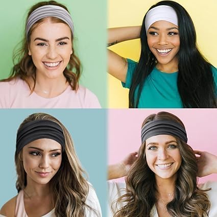 Two knitted cotton headbands with cute knots, soft turban style, for women and girls, in natural colors, by 7AGAT.