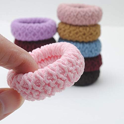 Pack of 12 multi-color braided ponytail holders by 7AGAT, thick elastic scrunchies for women and girls with strong hold and no damage.