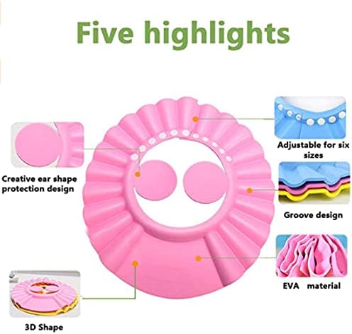 Adjustable Kids Shower Cap with Ear Protection – Water-Resistant EVA Bath Visor for Hair Washing