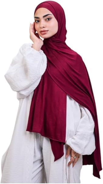 Soft 100% cotton gel scarf for women by 7AGAT, seamless and adjustable head cover in solid colors with drawstring bandana style.