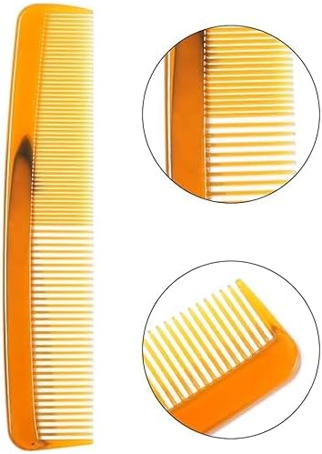Set of four 7AGAT brown hair combs with fine and wide teeth for styling, teasing, and parting hair for men, women, and stylists.