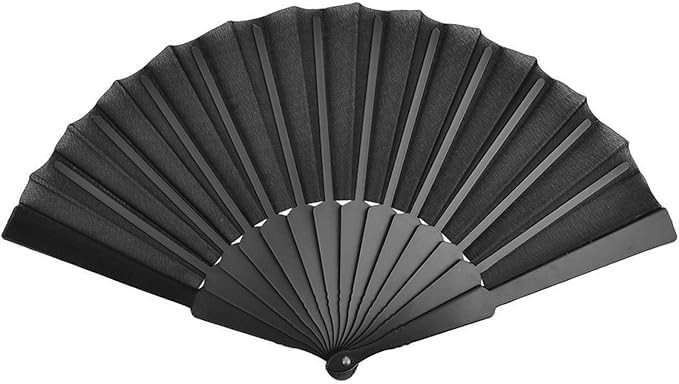 Elegant 7AGAT classic silk handheld folding fan with Chinese and Spanish design, perfect for weddings, parties, and performances.