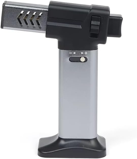 7AGAT refillable butane torch lighter with adjustable jet flame, ideal for kitchen, crafts, soldering, and outdoor applications.