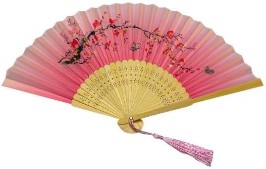 7AGAT handheld folding fan open showing lightweight, reusable design with colorful blades and compact handle for portable cooling.
