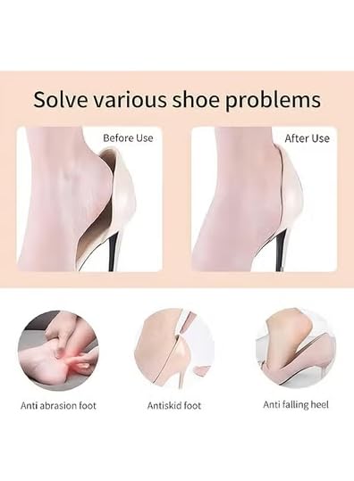 Pair of 7AGAT silicone heel cushion pads with anti-slip grips, designed to prevent blisters and heel pain in high heels, flats, and boots.