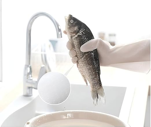 7AGAT waterproof kitchen gloves with extended cuffs and non-slip grip, ideal for dishwashing and food prep.