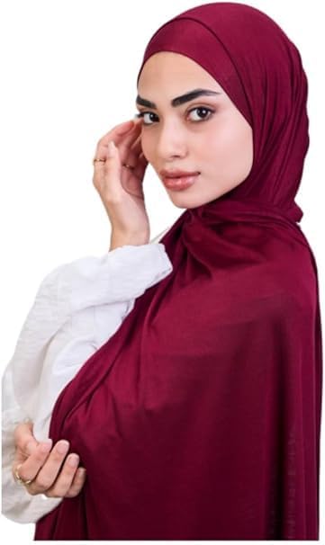 Soft white cotton gel scarf for women by 7AGAT, seamless adjustable head cover with solid color and drawstring bandana style.