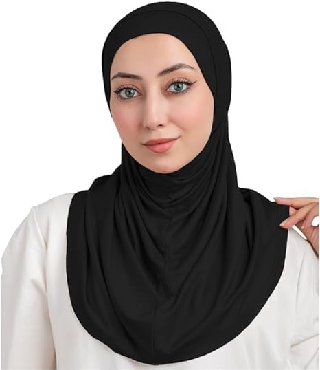Black women's 2-piece hijab with bonnet bandana made of breathable, stretchy natural threads and Lycra for hair protection.