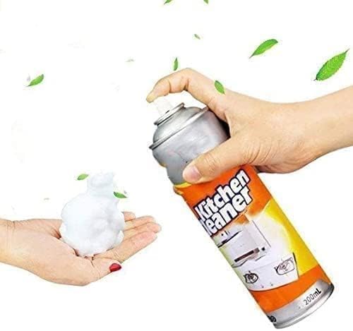 7AGAT foam bubble kitchen cleaner spray with plant-based formula, removes grease, oil, and stains, no-rinse kitchen cleaning tool
