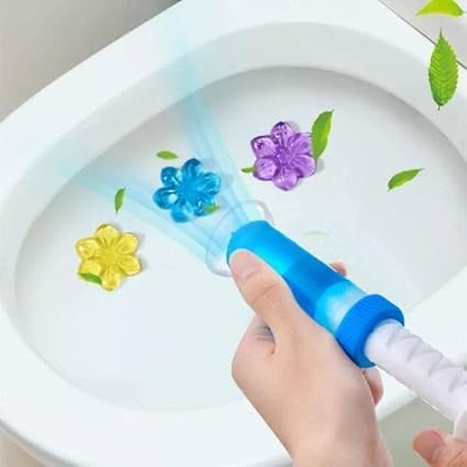 7AGAT toilet gel cleaner with multi-fragrance stamps showing the tube and fresh scent, designed for automatic cleaning and lasting freshness.
