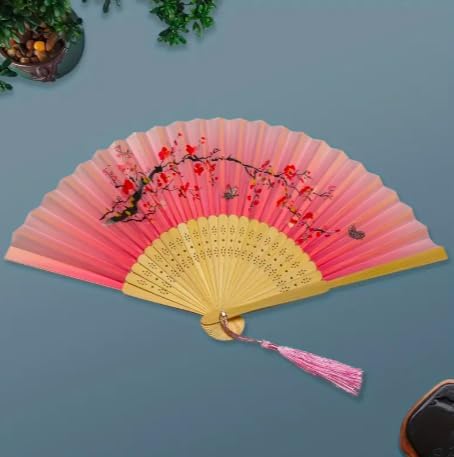 Lightweight 7AGAT handheld folding fan with vibrant design, portable and reusable for personal cooling and travel use.