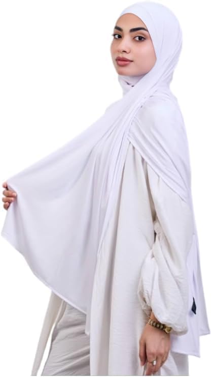 Soft 7AGAT cotton gel scarf for women, seamless solid color head cover with adjustable drawstring bandana style.