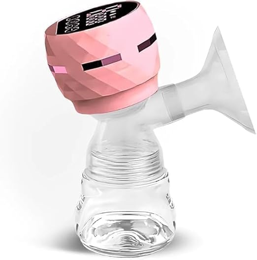 Pink BPA-free portable electric breast pump with 9 adjustable modes by 7AGAT, showing the compact pump device.