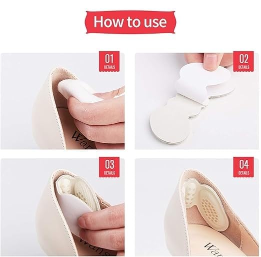 Pair of 7AGAT silicone heel cushion pads with anti-slip grips, designed to prevent blisters and heel pain in high heels, flats, and boots.