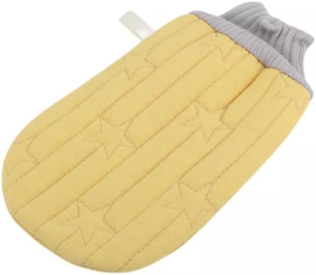 Multicolor double-sided exfoliating shower mitt by 7AGAT, designed for deep cleansing and smooth skin in the shower.