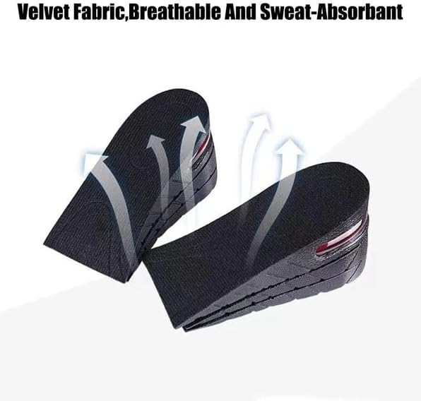 Adjustable 7AGAT invisible height increase insoles with layered heel lift and air cushion shock absorption for men and women.
