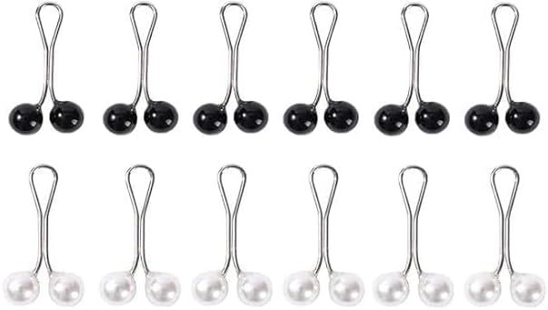 Set of 12 cute hijab pins with brooch-style clips, suitable for headscarves, shawls, and Muslim hijabs, by 7AGAT.