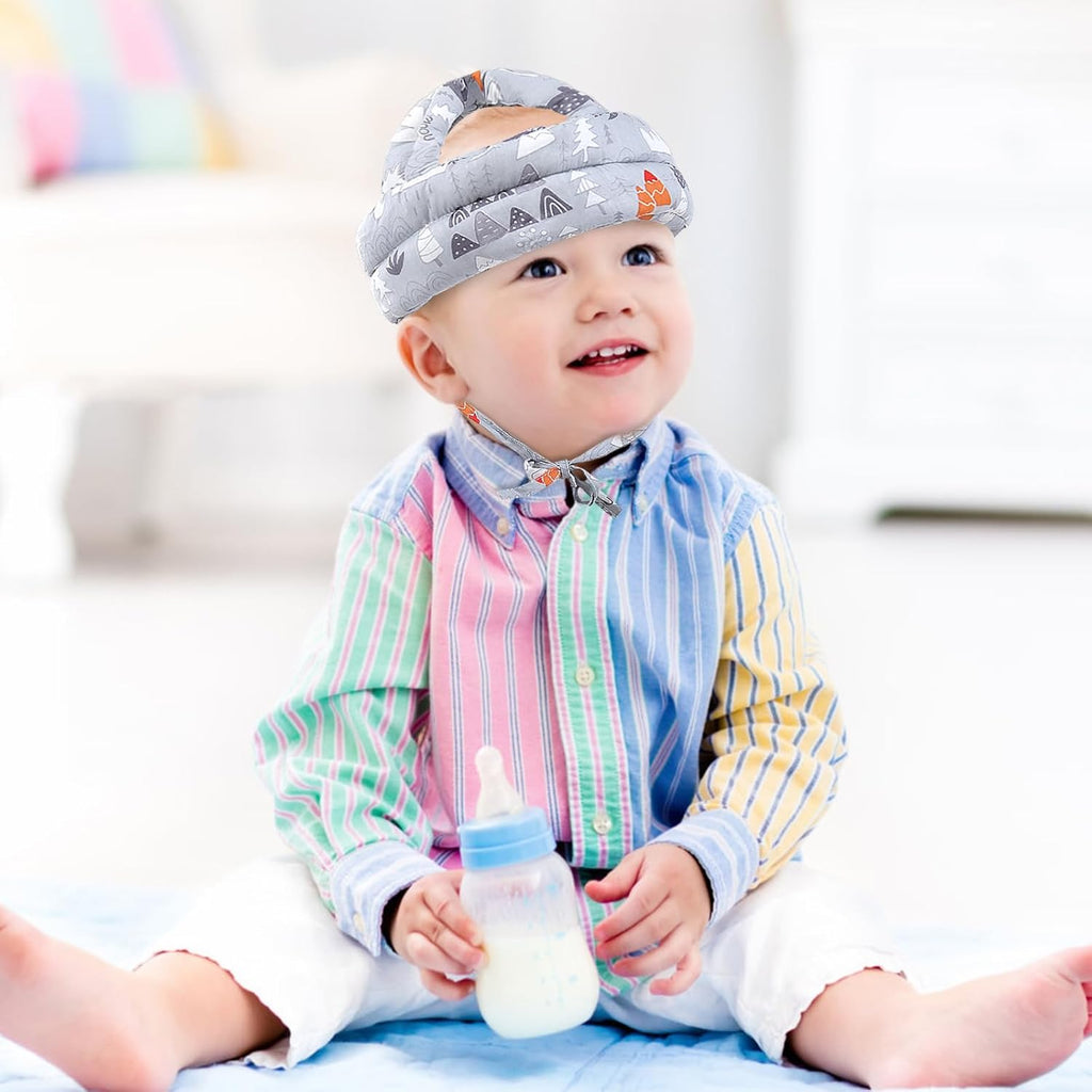 Baby Head Protection Helmet, 360° Soft Cotton Padded Guard for Crawling & Walking – Cartoon Design