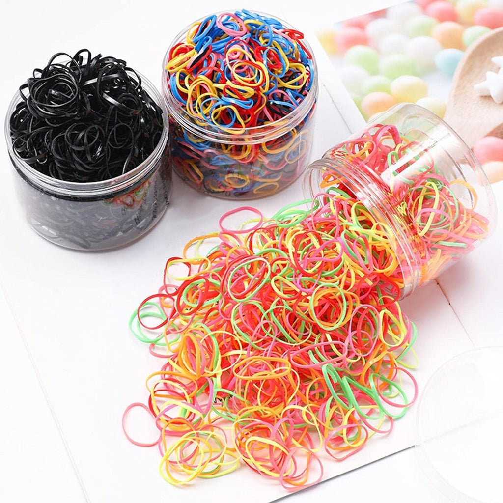 Set of 7AGAT elastic hair bands and ponytail holders in various colors, suitable for women and kids, with stretchy rubber bands for hair.