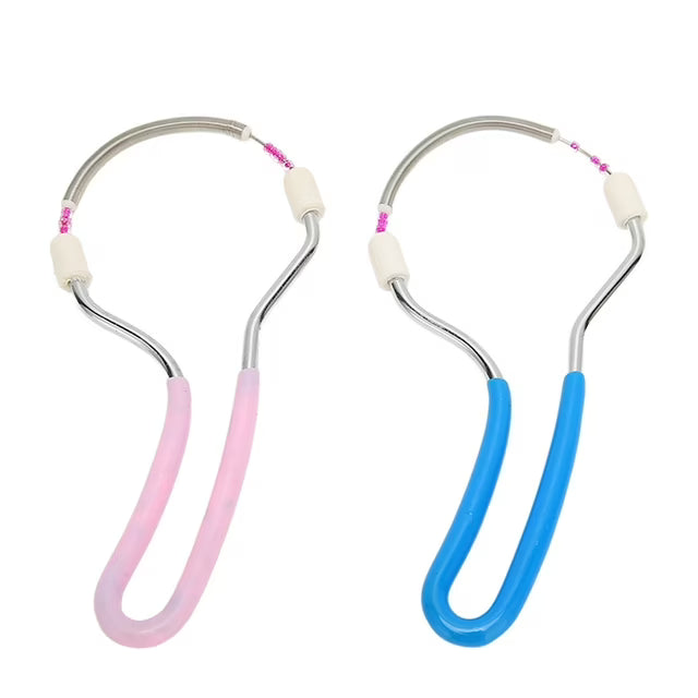 7AGAT facial hair removal spring tool with stainless steel tweezers and soft grip handle for painless hair removal on face, upper lip, and chin.