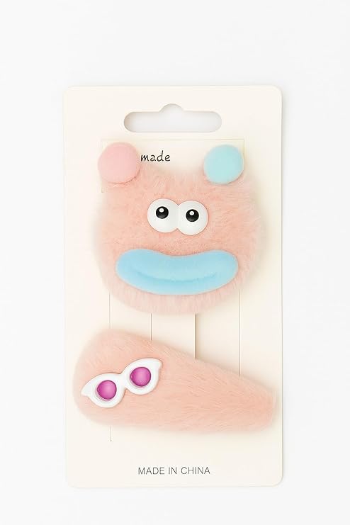 Set of six multicolor plush monster hair clips for girls and women, soft furry claws and clips hair accessories.